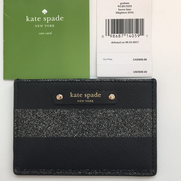 ❤️LAST❤️ KS Black Glitter Stripes Graham Card Case - Picture 5 of 5